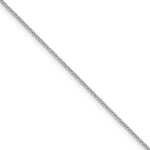 1.1mm 14k White Gold Solid Flat Cable Chain Necklace, 16 Inch